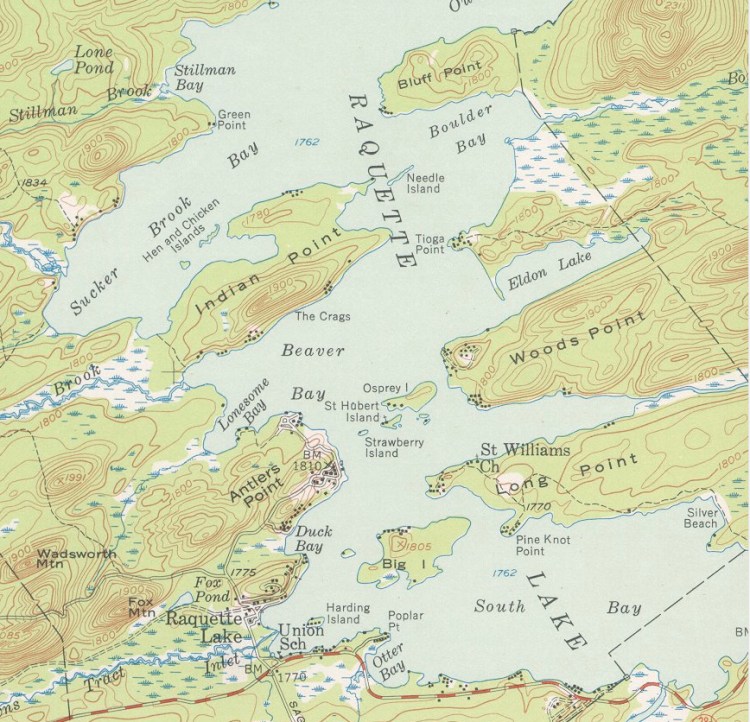 USGS Raquette Lake 1954
